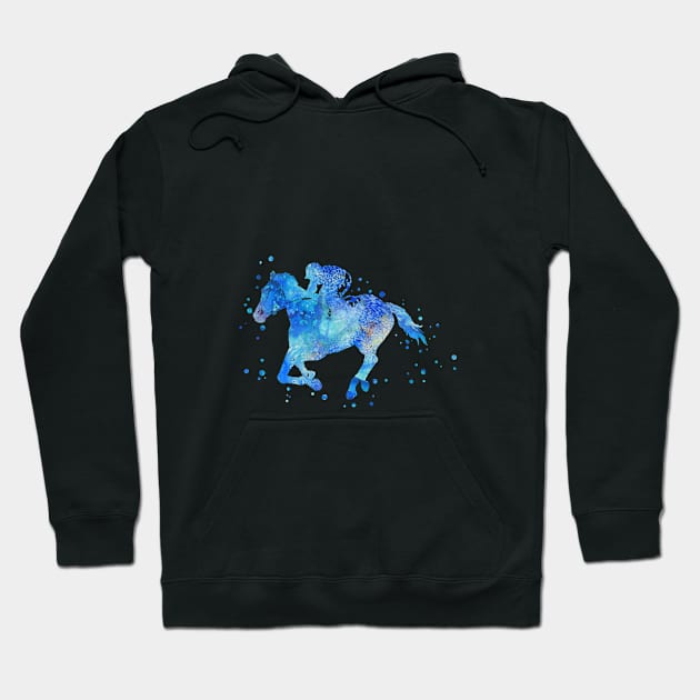 Horse racing Hoodie by RosaliArt